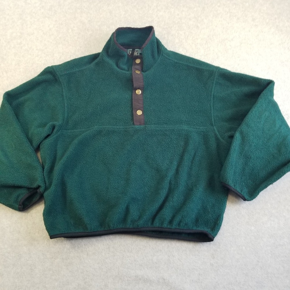 Vintage Woolrich Sweater Boys Medium Green Vintage Deep Pile Pullover Made USA